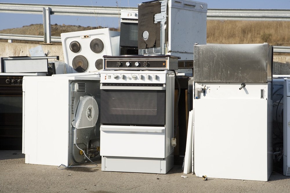 used appliances in front of house