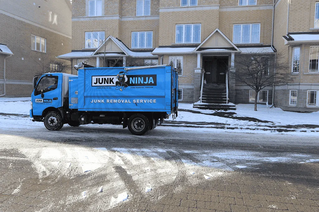 Junk-Ninja-Ottawa-Junk-Removal Junk removal service truck from Junk Ninja on Ottawa street