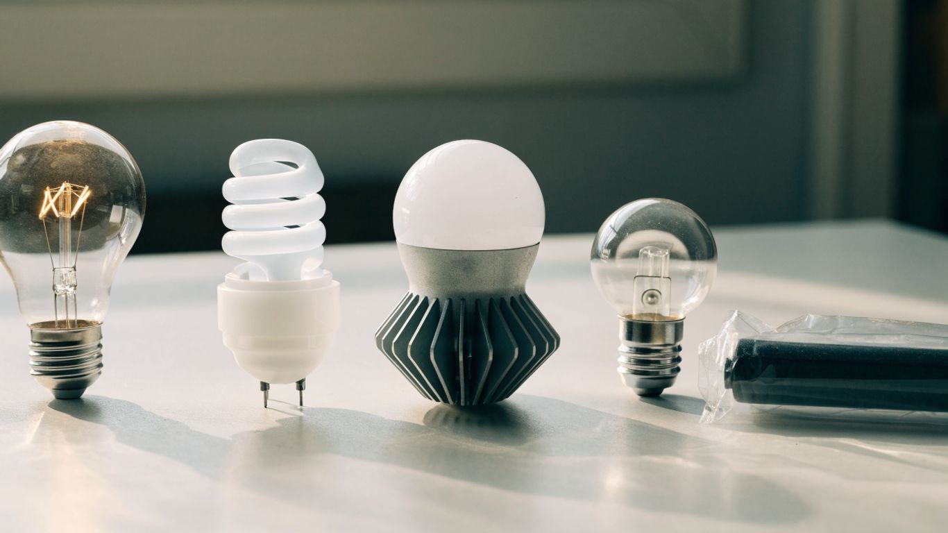 Different household bulbs sorted for safe disposal