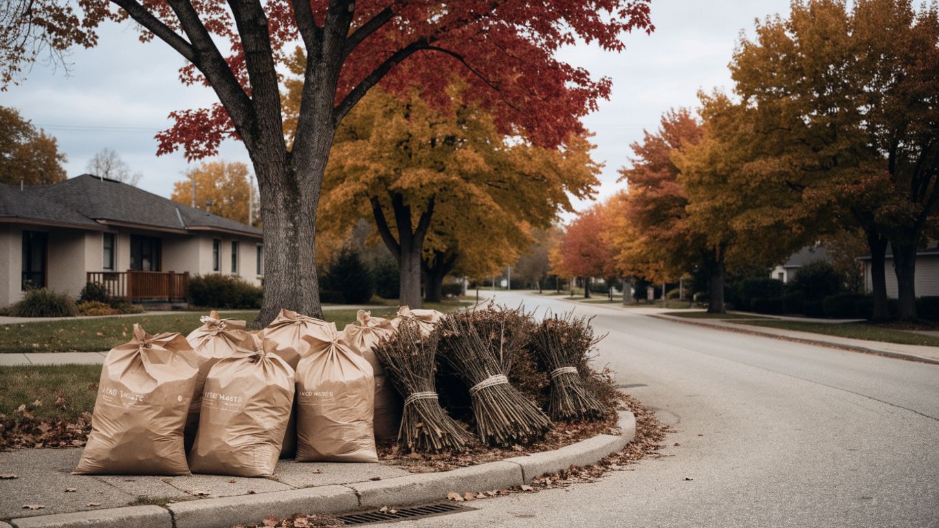 Paper bags and tidy branches ready for collection